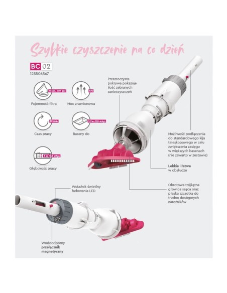 Odkurzacz ręczny akumulatorowy basen/spa