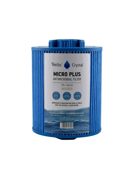 Wellis® Crystal Micro Plus 175×148 - wkład filtrujący z GRUBYM gwintem, z powłoką antybakteryjną